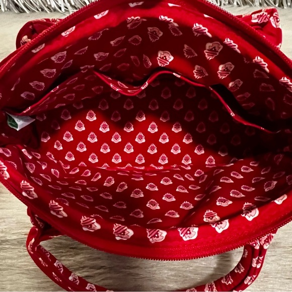 Vintage VERA BRADLEY Nantucket Red 2005 Chelsea Bag Small White Y2K 2 Handles - Picture 10 of 12
